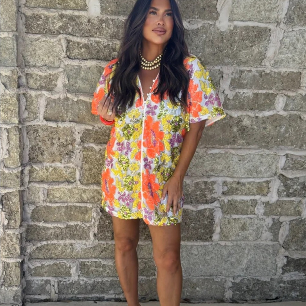 Buddy Love Connie Aruba - Floral Mini Dress - Orange, Yellow, Purple